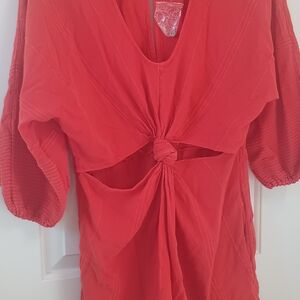 Free People Red Knot Front Romper